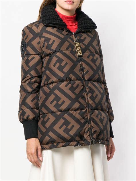 fendi womens puffer coat|fendi puffer jacket women's.